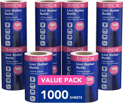Extra Sticky Lint Roller for Pet Hair, Lint Rollers 1000 Sheets, Pet Hair Lint Remover, Portable Lint Roller for Clothes, Furniture, Dog & Cat Hair (1000 Sheets)