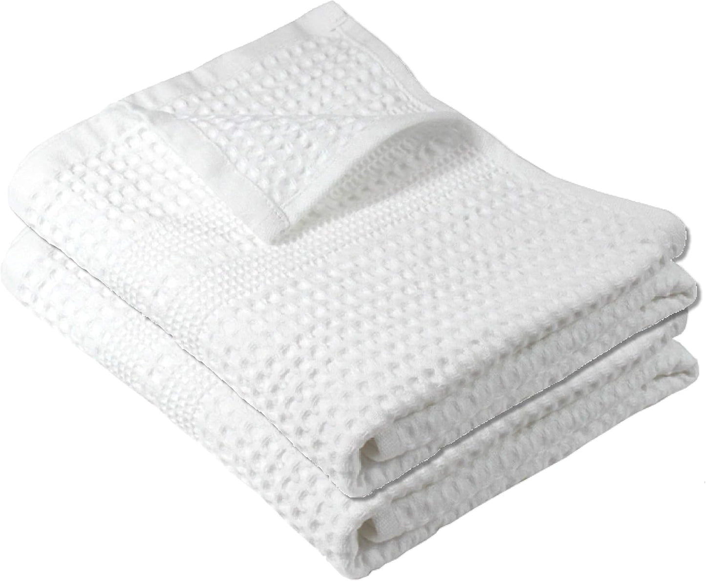 GILDEN TREE Waffle Hand Towels for Bathroom Quick Dry Towel Super Absorbent Thin 100% Cotton Hand Towels Lint Free, Hand Towels for Bathroom Set of 2, Classic Style (White)