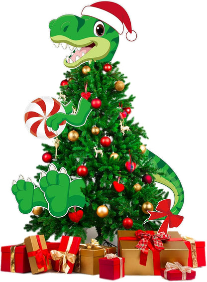 Dinosaur Christmas Tree Topper Decorations Head Arms and Legs Funny Xmas Ornament Decor for DIY Xmas Party Decorations Holidays Indoor Home Gift Party Supplies