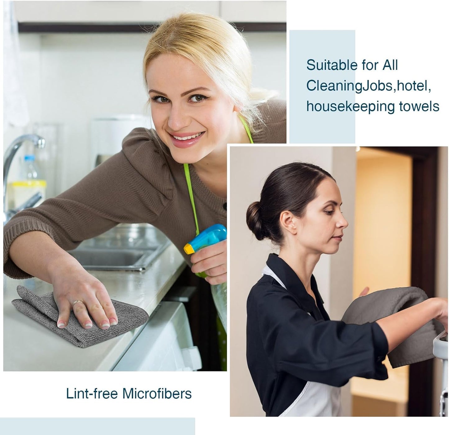 200 Pieces Microfiber Cleaning Cloths Bulk Absorbent Microfiber Towels Reusable Lint-Free Streak Free Wash Rags for House Kitchen Office Restaurants Bar Shop Car, 12 x 12 Inches (Gray)