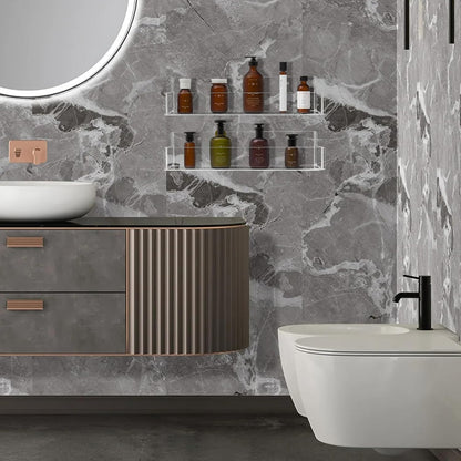 Acrylic Spice Rack Wall Mount-12 Inch, Clear Spice Shelf Storage Holder, 4 Pack Hanging Seasoning Rack Organizer for Cabinet Door, Cupboard or Wall Kitchen (Adhesive or Screw)