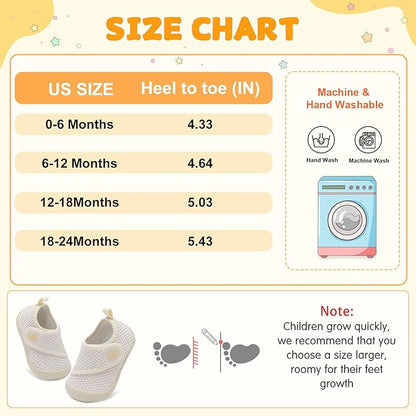 FEETCITY Baby First Walking Shoes Wide Baby Shoes Infant Sneakers Newborn Crib Shoe Barefoot Lightweight Slip On Shoe