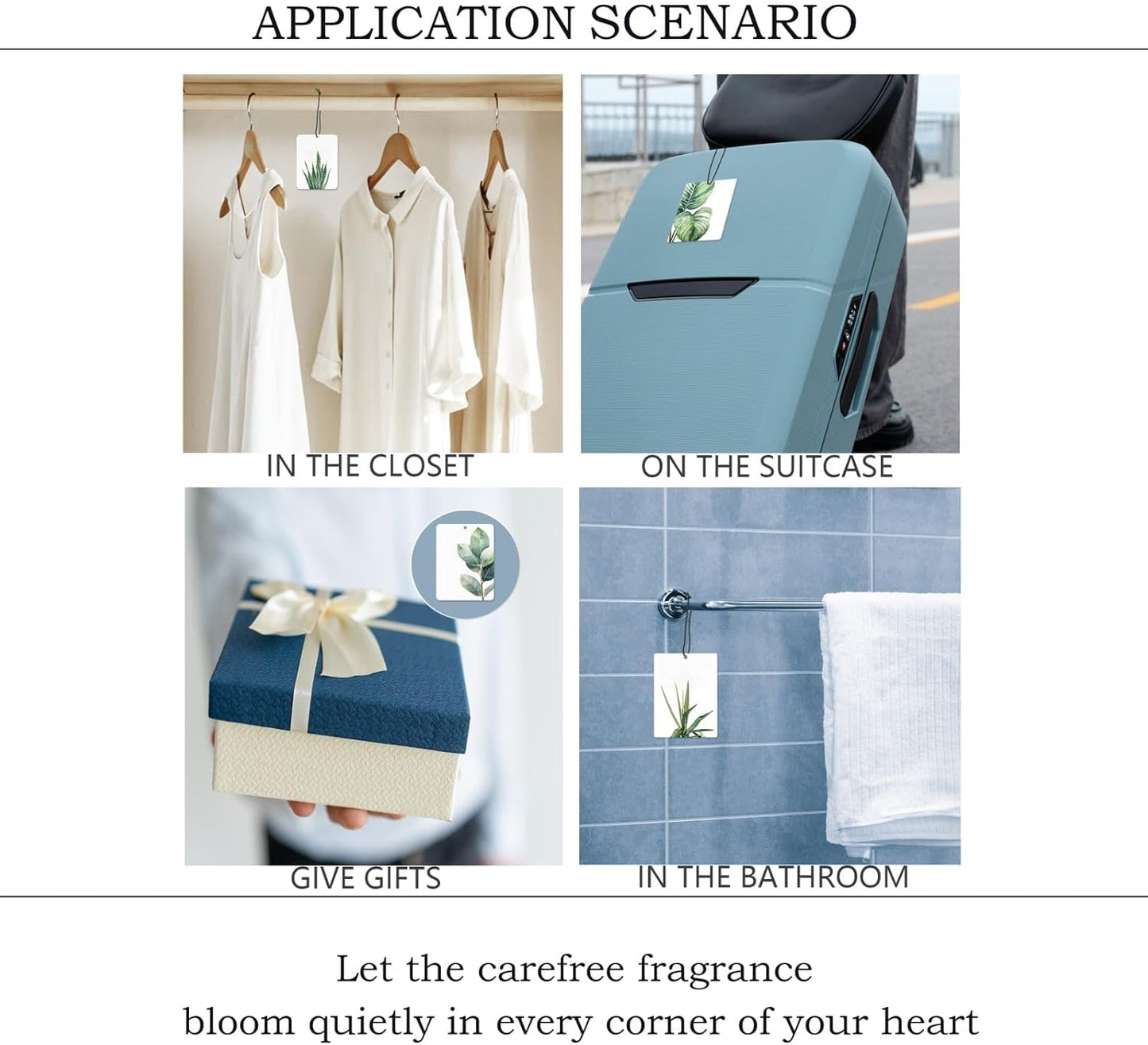 Tropical Leafy Botanical Car Air Freshener 4 Pcs, Green Eucalyptus Monstera Leaf Plant Hanging Scents Air Freshener for Women Men Gifts, Rustic Scented Car Accessories Decor for Room Closet