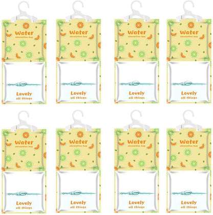AOPANDA Moisture Absorbers Packets, 8 Pack - Eliminates Musty Odors for Fresher, Cleaner Air, Humidity Packs, Dessicant Packets, Hanging Closet Dehumidifier Bags（orange）