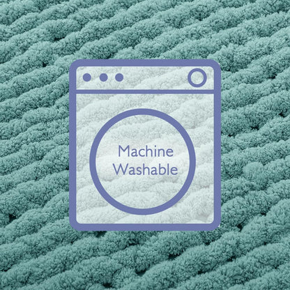 Bigacogo Chunky Knit Throw Blanket for Couch, 40x80 inches, 100% Hand Knitted with Thick Jumbo Chenille Yarn, Cozy Soft Large Rope Knot Cable Crochet Blankets for Sofa Bed Living Room, Light Teal