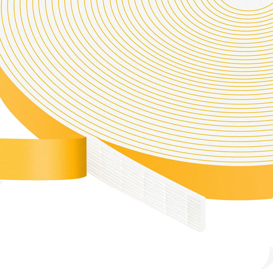 White Strong Adhesive Seal Foam Tape, Weather Stripping for Door and Window, Seal Gasket for Speaker, Door Insulation, Soundproofing, Weatherproof Rattle (1/2 in x 1/16 in x 33Ft)