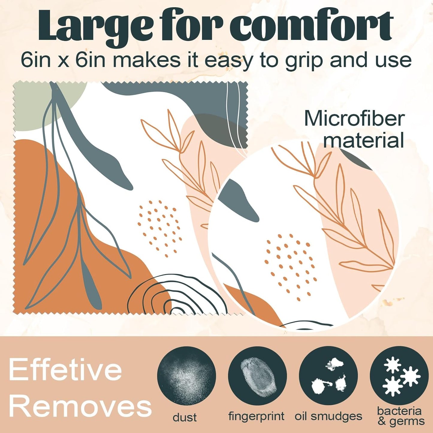 Sinmoe 20 Pcs Microfiber Cleaning Cloth for Glasses Cute Boho Abstract Design Microfiber Cloth Soft Multicolor Glasses Cleaner Cloth for Eyeglasses Camera Lens Cell Phone Screens Glasses, 6 x 6 Inches