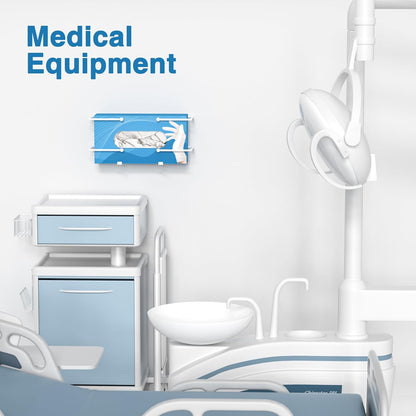 niffgaff Glove Box Dispenser Wall Mount: White Glove Holder Organizer for Disposable Glove Box & Tissue Box - Glove Organizer on Wall in Lab, Kitchen, Bathroom, Garage