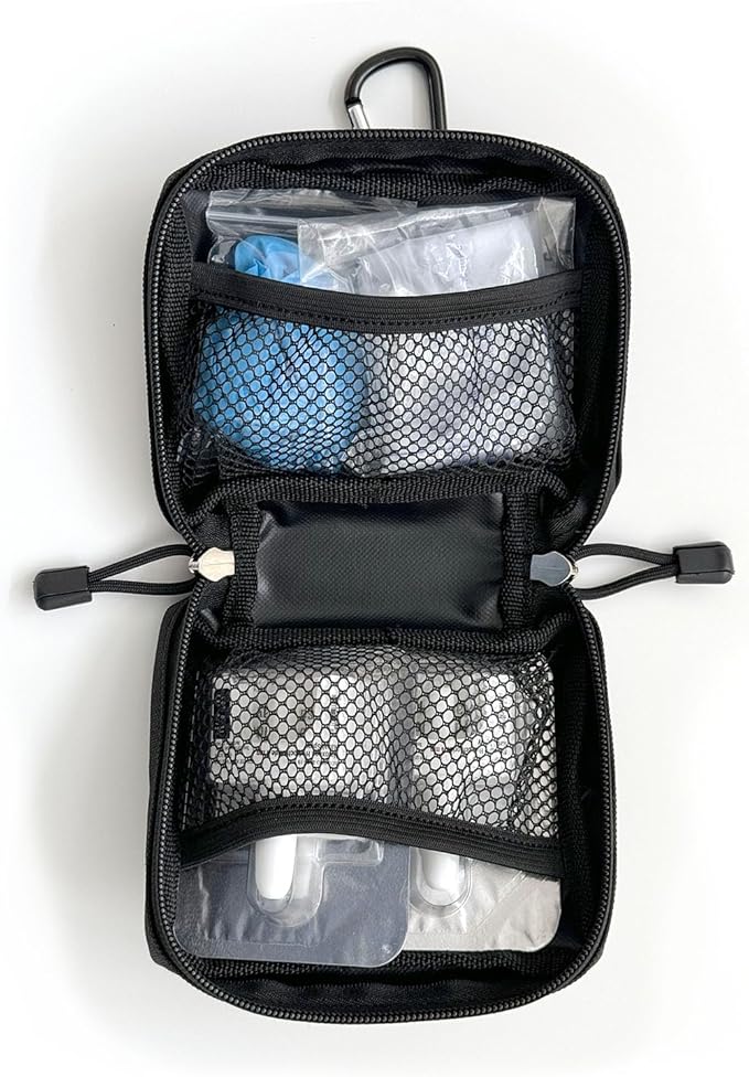 Overdose Emergency Response Kit Belt Pouch | Compact Canvas for Naloxone Kits & First Aid Supplies | Secure Zipper Closure with Carabiner | For Home, Workspaces, Fleet Vehicles - 5"x4.5"x2"