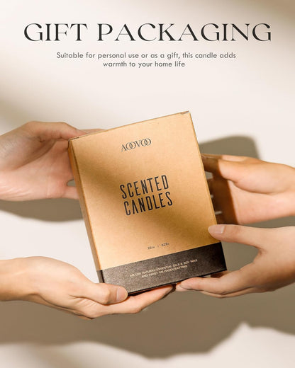 AOOVOO Sandalwood Oud Candle - Large Scented Candles 22oz, Soy Candles, Aromatherapy Candle, Soy Wax Candle