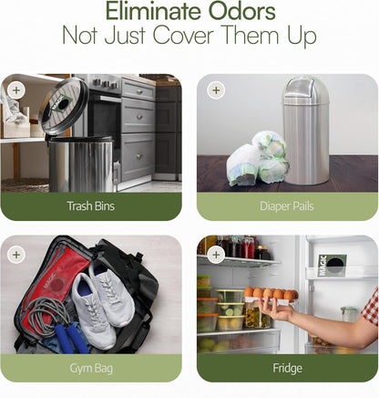 Odor Magic - Activated Charcoal Fridge Deodorizer - Better than Baking Soda - Peel & Stick Kitchen Deodorizer & Air Freshener for Trash Cans, Fridge, Compost, Drawers - Made in USA (1 Pack)