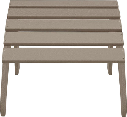 WestinTrends Outdoor Ottoman, Patio Adirondack Ottoman Foot Rest, All Weather Poly Lumber Folding Foot Stool for Adirondack Chair, Widely Used for Outside Porch Pool Lawn Backyard, Weathered Wood
