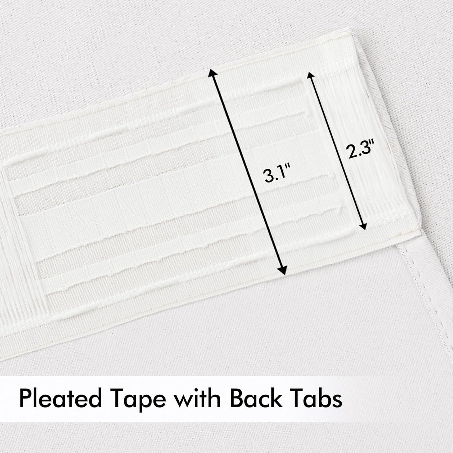 MIULEE Pure White Back Tab Blackout Curtains 108 Inch Long 2 Panels Set for Bedroom, Rod Pocket/Pinch Pleat Extra Long Thermal Insulated Living Room Darkening Pleated Light Blocking Drapes