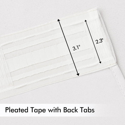 MIULEE Pure White Back Tab Blackout Curtains 108 Inch Long 2 Panels Set for Bedroom, Rod Pocket/Pinch Pleat Extra Long Thermal Insulated Living Room Darkening Pleated Light Blocking Drapes