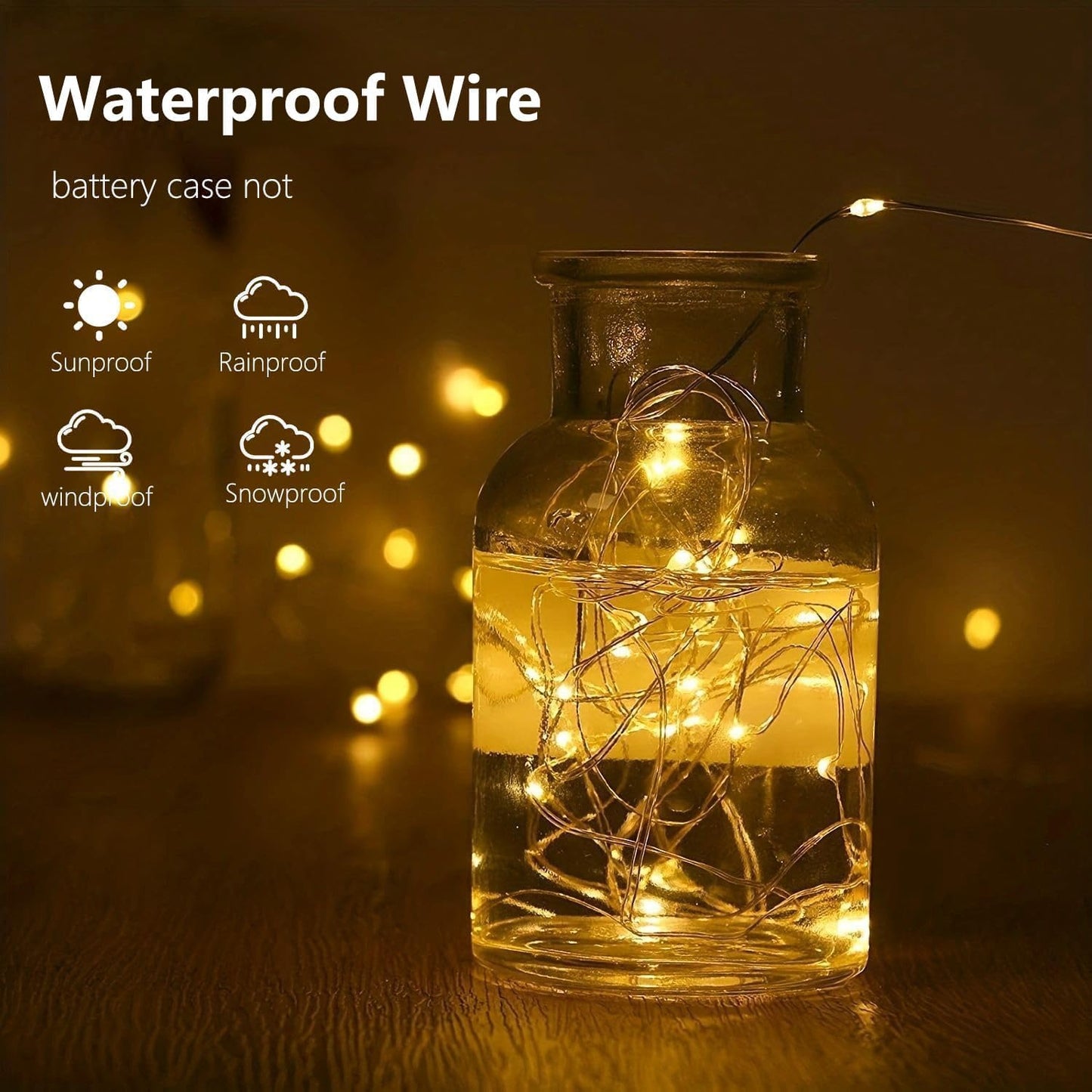 4-Pack Fairy Lights Battery Operated with Remote & Timer & 8 Modes, Waterproof 16 FT 50 LED String Lights Outdoor Indoor, Battery Twinkle Lights for Christmas Bedroom Centerpiece Décor (Warm White)