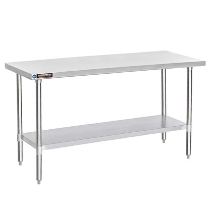 DuraSteel 24x72 Stainless Steel Work Table - NSF Commercial Prep Metal Table - Outdoor Pizza Oven Stand w/Under Shelf - Kitchen Island Laundry Utility Garage Microwave Stand Rolling Storage Cart Vevor