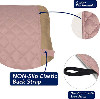 PureFit Reversible Quilted Sofa Cover, Water Resistant Slipcover Furniture Protector, Washable Couch Cover with Non Slip and Elastic Straps for Kids, Dogs, Pets (Small Recliner, Pink/Beige)