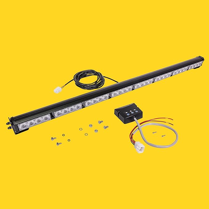 SolarBlast 36" Amber LED Traffic Advisor Light Bar with TA Controller Box - [SBTA84-AM] 12V Waterproof Directional Yellow Flashing Emergency Safety Warning Lightbar Lights for Work Trucks Vehicle Car