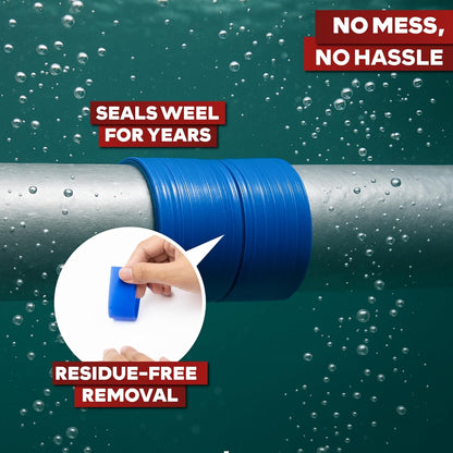 XFasten Self Fusing Silicone Tape Waterproof – 1" x 36 Feet Blue, Self Amalgamating Tape, Silicone Rubber for Plumbing, Sealing Pipes, Hose Repair, Outdoor Coax and Electrical Cables – Weatherproof