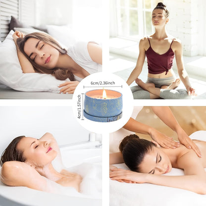 Aromatherapy Soy Candles Gift Set for Women – 4 Pack Scented Candle Set with Lavender, Rose, Jasmine & Freesia, Relaxing Stress Relief Gifts, Mother’s Day, Christmas,Small Candles for Gifts