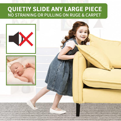 Furniture Sliders for Carpet 8 PCS - 3 1/2 inch Furniture Moving Slider Chair Legs Floors Protectors– Move Your Furniture Easy & Safely(for Carpet)