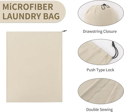 ZPECC Travel Laundry Bag 12 Pack,Bulk Extra Large Heavy Duty Bags, Durable Dirty Clothes Organizer With Drawstring, Fit a Basket or Hamper (40" X 30",Khaki)