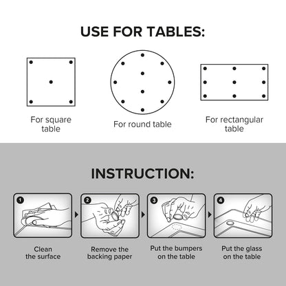 X-Protector Glass Table Top Bumpers - 20 PCS 1.2"- Self-Adhesive Glass Table Top Anti Slip Pads - Clear Rubber Glass Table Top Grippers - Glass Table Protector to Keep Glass Table Top from Sliding!