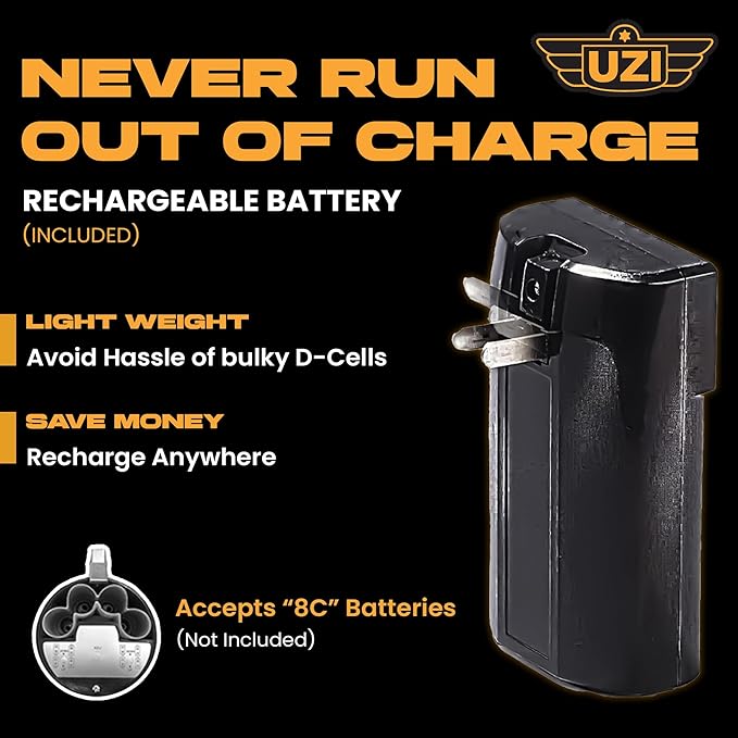 Uzi High Power Loud Big Bluetooth Megaphone 50W, Professional Bullhorn Megaphone Used by First Responders, Police & Agencies, Rechargeable Battery, PA System, Outdoor Activitie