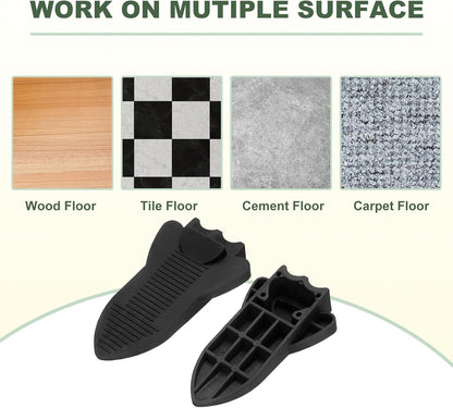 uxcell 4 Pcs Door Stoppers for Bottom of Door, Rubber Stackable Door Stopper Wedge Anti-Slip, 2.13 Inch, Black