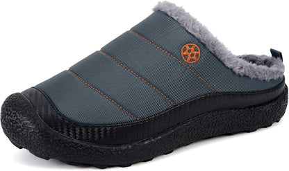 Womens Mens House Slippers Slip on Snow Winter Warm Fully Fur Lined Slippers Indoor Outdoor Shoes