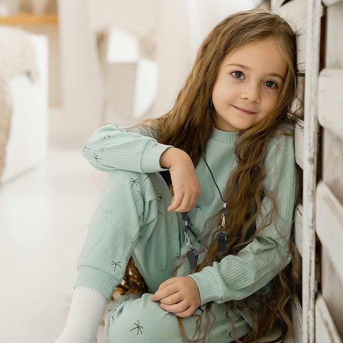 2pcs Black Sports Whistles with Lanyard Loud Crisp Sound Emergency Survival Whistle for Coaches Referees Officials Portable Lightweight Safety Signal