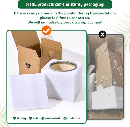 4/5/6 Inches Ceramic Plant Pots with Drainage Holes and Saucers, Round Flower Pots for Indoor Plant, Modern Flower Planters Set of 3 (White-Big Size)