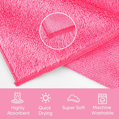 HOMEXCEL Microfiber Washcloths 12 Pack, Highly Absorbent and Soft Face Towel, Multi-Purpose Wash Cloths for Bathroom, Gym, Hotel, Spa and Kitchen, 12x12 Inch, Assorted Set