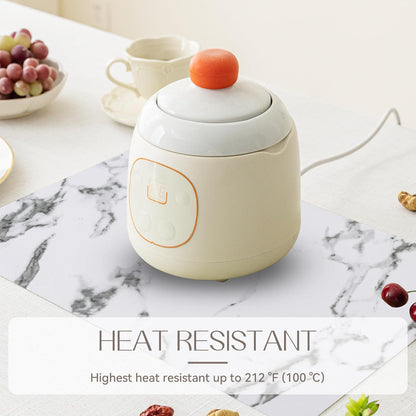 Romanstile Vinyl Placemats Set of 12-12 X 18 Inch - Heat Resistant Place Mats 100% Waterproof Oilproof Wipeable Reversible Faux Leather Table Mats for Kitchen/Dining/Party/Outdoor, Marble