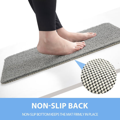 Non Slip Shower Mat, Anti Slip Bath Mat, Quick Drying Bath Tub Mats, Foot Scrubber Mat, Anti Slip Mat for Tub, Floor, Bathroom, Home, Kitchen, Hotel (Grey 24”x24”)