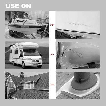 White RV Roof Sealant Tape, 8" x 10' Waterproof Repair Seal Tape – Extra Thick, UV-Resistant, Weatherproof Patch for Permanent Leak Sealing on RVs, Trailers, and Mobile Homes