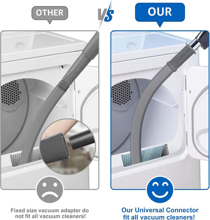 Sealegend Upgrade Dryer Vent Cleaner Kit Vacuum Hose Attachment Compatible with Most Vacuum Cleaner, Quickly Lint Remover Cleaning Supplies, Deep Gray