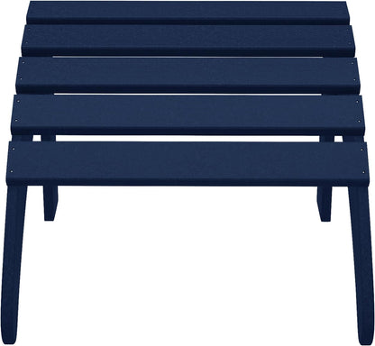 WestinTrends Outdoor Ottoman, Patio Adirondack Ottoman Foot Rest, All Weather Poly Lumber Folding Foot Stool for Adirondack Chair, Widely Used for Outside Porch Pool Lawn Backyard, Navy Blue
