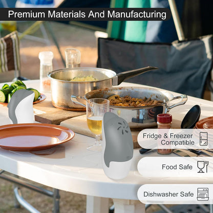 Asltw Upgrade Cute Fridge Deodorizer, Dolphin Fridge Cleaner, Freezer Odor Freshener, Add Baking Soda Reusable Fun Kitchen Gadgets (Grey)