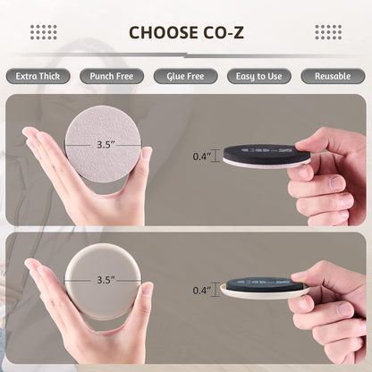 CO-Z Felt Furniture Sliders - 8 Pack with 4 Plastic & 4 Felt Sliders, 3 1/2" Reusable Furniture Sliders for Carpet Hardwood Floors, Heavy-Duty Furniture Gliders Movers, Moving Pads for Heavy Furniture