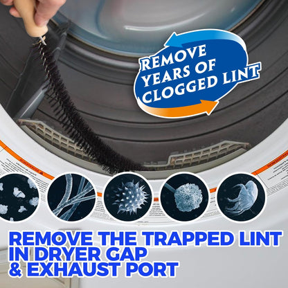 Holikme 50 Pieces 32 Feet Dryer Vent Cleaner Kit, Dryer Cleaning Tools, Include Dryer Vent Brush, Omnidirectional Blue Dryer Lint Vacuum Attachment, Dryer Lint Trap Brush, Vacuum & Dryer Adapters