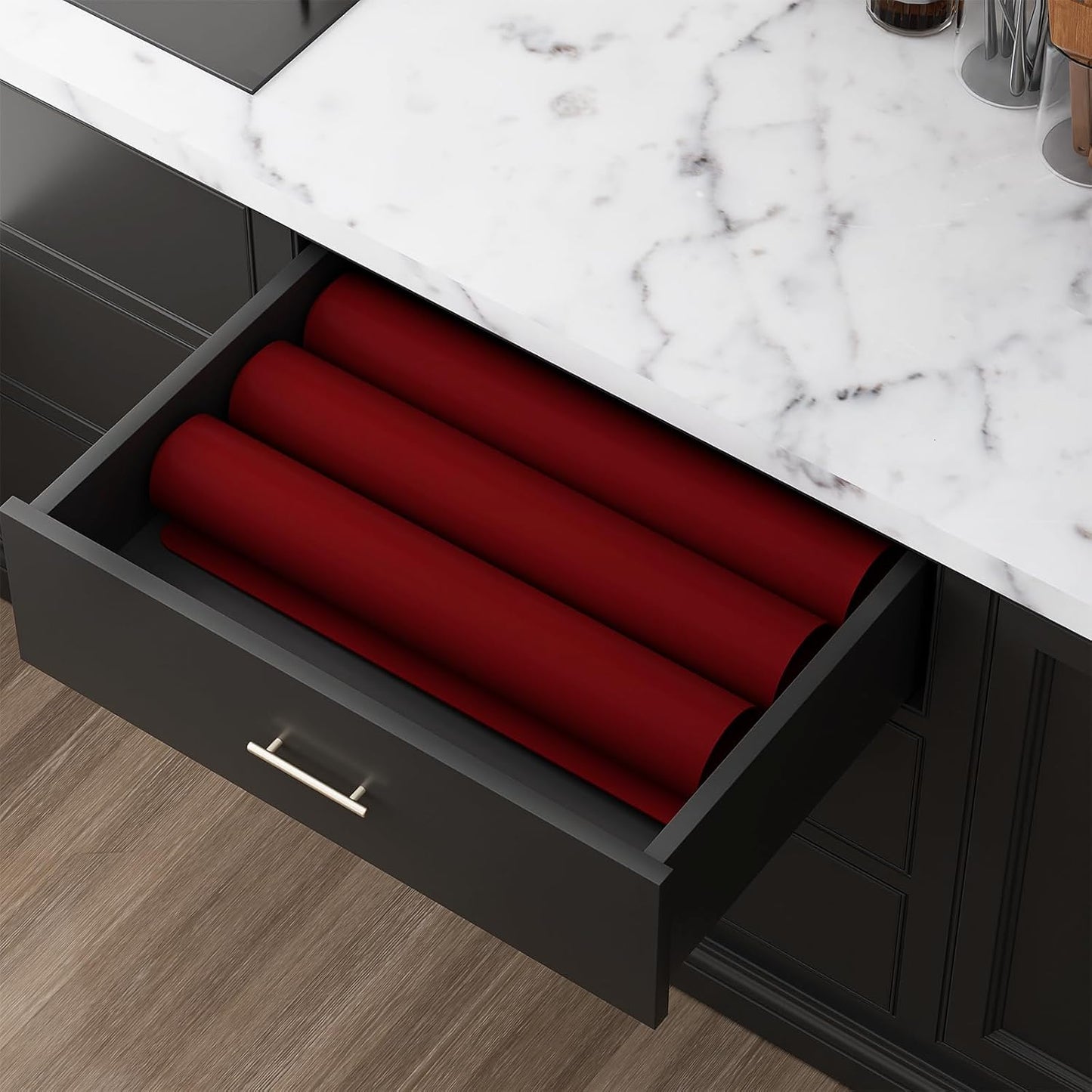 Quality Silicone Table Mat 47x24 Inch - High Heat Resistant (Lab Tested 482°F), Non-Slip Oil-Resistant Surface for Baking & DIY | Waterproof & Easy Clean (Red)