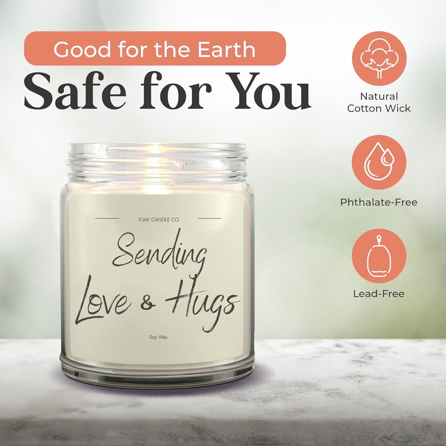 1OAK Vanilla Soy Candles - Big Hug Candle - Grief Gifts - Thinking of You Gifts for Women - Sympathy Gift - Condolence Gift - Sympathy Candle - Cheer Up