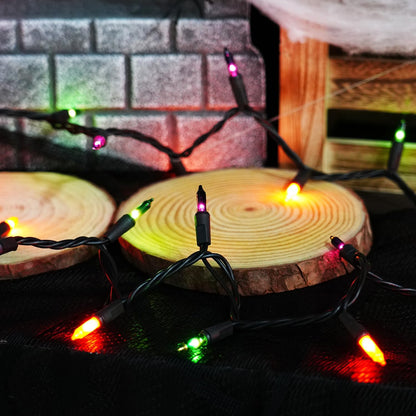 Dazzle Bright Purple Orange and Green Halloween Lights, 40FT 200 Count Mini String Lights, Waterproof Halloween Decorations for Outdoor Indoor Patio Home Party Garden Yard Decor