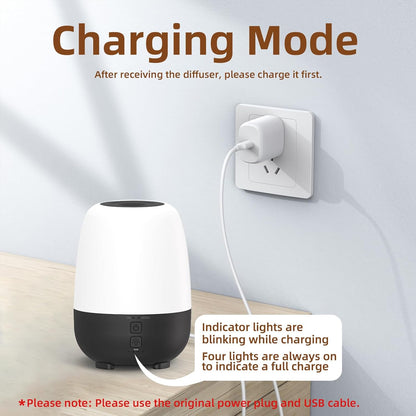 150ML Cordless Essential Oil Diffuser, Built-in 6000mAH Rechargeable Battery, 7 Hours Run Time, 7 Colors LED Light, Portable Aromatherapy Diffuser