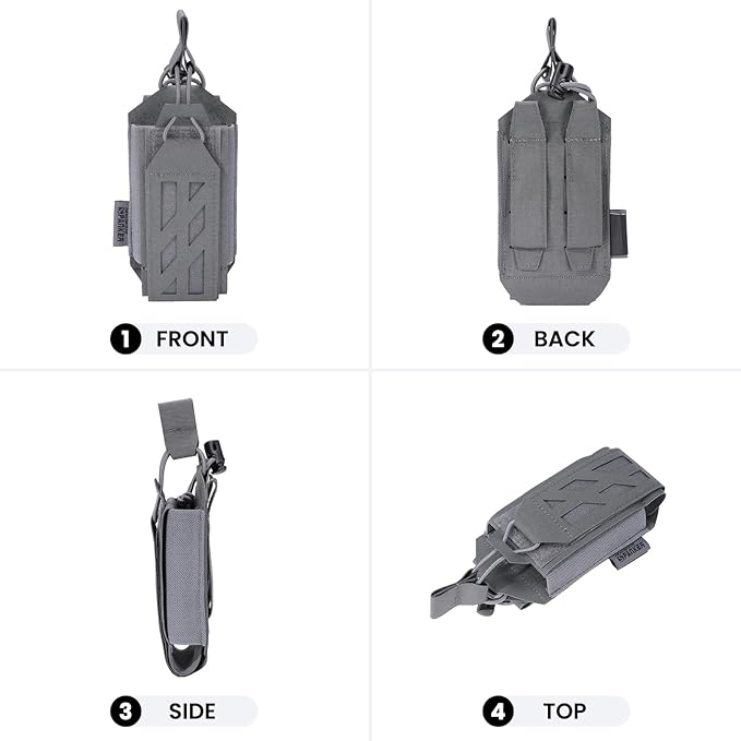 EXCELLENT ELITE SPANKER Tactical Universal Radio Holster Holder Molle Radio Pouch Adjustable for Duty Belt,Vest for Two Ways Walkie Talkie