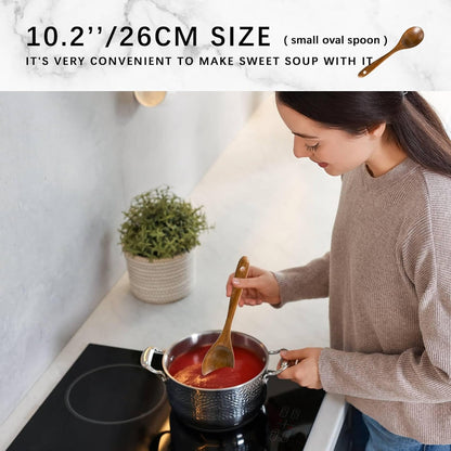 Wooden Spoons for Cooking, Nonstick Cooking Utensil Set with 10 Piece Acacia Wooden Spatulas and Spoons for Cooking, Terrific for Everyday Kitchen Tasks