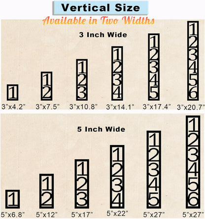 Custom Metal Modern House Number Sign for Outside - Personalized Vertical Outdoor Street Number Sign Address Number Plaque - Wall Art Decor Unique Handmade New Home Gift Housewarming Gift