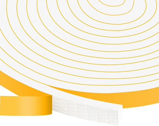 Strong Adhesive Weather Stripping, High Density Weatherproof Weather Stripping Door Seal Strip for Sliding Door, Windows,Noise-Reduction Foam Sealing Strip, White(1/2 in x 1/4 in x 26Ft)