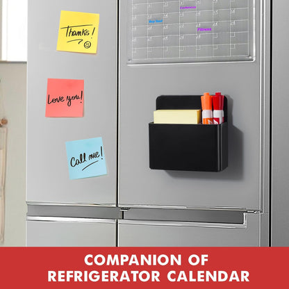 BEYGORM 2 Pack Plastics Magnetic Pen Holder for Refrigerator, Dry Erase Marker Holder for Whiteboard，Magnet School Locker Organizer Accessories, Pencil Cup, Pen Caddy, Classroom Organization(Black)